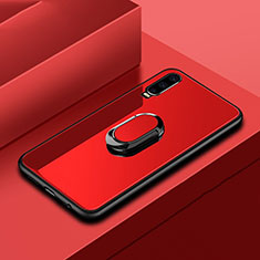 Carcasa Bumper Funda Silicona Espejo con Anillo de dedo Soporte para Huawei P30 Rojo