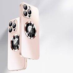 Carcasa Bumper Funda Silicona Espejo con Mag-Safe Magnetic para Apple iPhone 13 Pro Oro Rosa