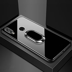 Carcasa Bumper Funda Silicona Espejo con Magnetico Anillo de dedo Soporte para Huawei Honor 8X Negro
