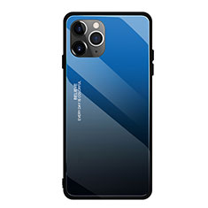 Carcasa Bumper Funda Silicona Espejo Gradiente Arco iris H01 para Apple iPhone 11 Pro Max Azul