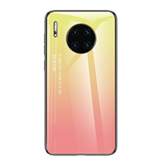 Carcasa Bumper Funda Silicona Espejo Gradiente Arco iris H01 para Huawei Mate 30E Pro 5G Rosa