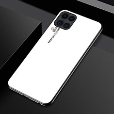 Carcasa Bumper Funda Silicona Espejo Gradiente Arco iris H01 para Huawei Nova 6 SE Blanco