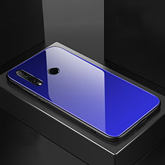 Carcasa Bumper Funda Silicona Espejo Gradiente Arco iris H01 para Huawei P Smart+ Plus (2019) Azul