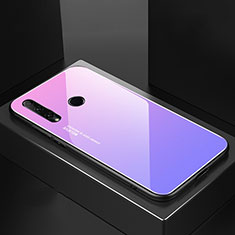 Carcasa Bumper Funda Silicona Espejo Gradiente Arco iris H01 para Huawei P Smart+ Plus (2019) Morado