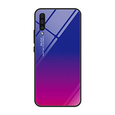 Carcasa Bumper Funda Silicona Espejo Gradiente Arco iris H01 para Samsung Galaxy A70 Rosa Roja