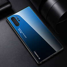 Carcasa Bumper Funda Silicona Espejo Gradiente Arco iris H01 para Samsung Galaxy Note 10 Plus Azul