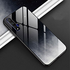 Carcasa Bumper Funda Silicona Espejo Gradiente Arco iris H02 para Huawei Nova 5 Pro Gris