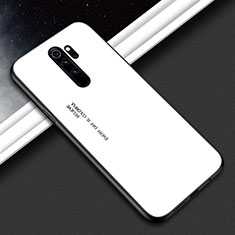 Carcasa Bumper Funda Silicona Espejo Gradiente Arco iris H02 para Xiaomi Redmi Note 8 Pro Blanco