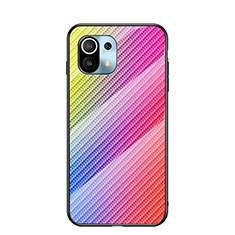 Carcasa Bumper Funda Silicona Espejo Gradiente Arco iris H03 para Xiaomi Mi 11 Lite 5G NE Vistoso