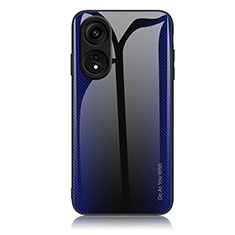 Carcasa Bumper Funda Silicona Espejo Gradiente Arco iris JM1 para Huawei Honor X5 Plus Azul Real