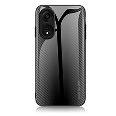 Carcasa Bumper Funda Silicona Espejo Gradiente Arco iris JM1 para Huawei Honor X5 Plus Negro