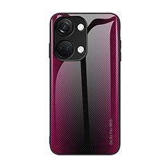 Carcasa Bumper Funda Silicona Espejo Gradiente Arco iris JM1 para OnePlus Nord 3 5G Rosa Roja