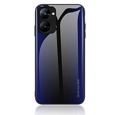 Carcasa Bumper Funda Silicona Espejo Gradiente Arco iris JM1 para Realme 10S 5G Azul Real