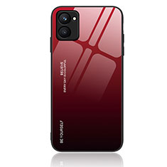 Carcasa Bumper Funda Silicona Espejo Gradiente Arco iris JM1 para Realme C33 (2023) Rojo