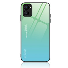 Carcasa Bumper Funda Silicona Espejo Gradiente Arco iris JM1 para Realme C33 Verde