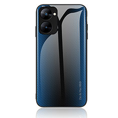 Carcasa Bumper Funda Silicona Espejo Gradiente Arco iris JM1 para Realme Q5x 5G Azul