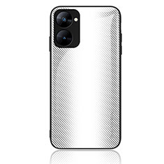 Carcasa Bumper Funda Silicona Espejo Gradiente Arco iris JM1 para Realme V20 5G Blanco