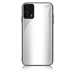 Carcasa Bumper Funda Silicona Espejo Gradiente Arco iris JM1 para Xiaomi Poco F5 5G Blanco