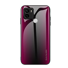 Carcasa Bumper Funda Silicona Espejo Gradiente Arco iris JM1 para Xiaomi Redmi A1 Plus Rosa Roja