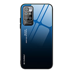 Carcasa Bumper Funda Silicona Espejo Gradiente Arco iris JM1 para Xiaomi Redmi Note 11 4G (2021) Azul