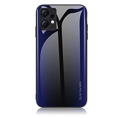 Carcasa Bumper Funda Silicona Espejo Gradiente Arco iris JM1 para Xiaomi Redmi Note 12 4G Azul Real