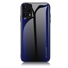 Carcasa Bumper Funda Silicona Espejo Gradiente Arco iris JM1 para Xiaomi Redmi Note 12 Turbo 5G Azul Real