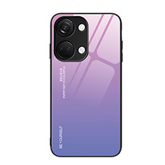 Carcasa Bumper Funda Silicona Espejo Gradiente Arco iris JM2 para OnePlus Nord 3 5G Purpura Claro