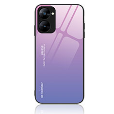 Carcasa Bumper Funda Silicona Espejo Gradiente Arco iris JM2 para Realme 10S 5G Purpura Claro