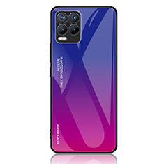 Carcasa Bumper Funda Silicona Espejo Gradiente Arco iris JM2 para Realme 8 4G Morado