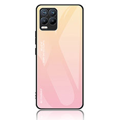 Carcasa Bumper Funda Silicona Espejo Gradiente Arco iris JM2 para Realme 8 4G Rosa