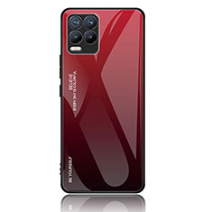 Carcasa Bumper Funda Silicona Espejo Gradiente Arco iris JM2 para Realme 8 Pro Rojo