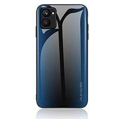 Carcasa Bumper Funda Silicona Espejo Gradiente Arco iris JM2 para Realme C33 (2023) Azul