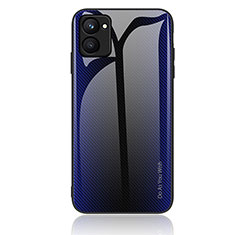 Carcasa Bumper Funda Silicona Espejo Gradiente Arco iris JM2 para Realme C33 (2023) Azul Real