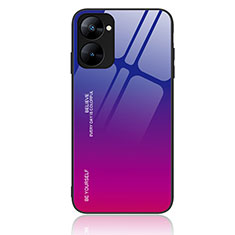 Carcasa Bumper Funda Silicona Espejo Gradiente Arco iris JM2 para Realme Q5x 5G Rosa Roja