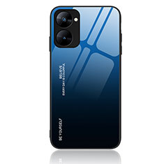 Carcasa Bumper Funda Silicona Espejo Gradiente Arco iris JM2 para Realme V30t 5G Azul