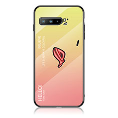 Carcasa Bumper Funda Silicona Espejo Gradiente Arco iris LS1 para Asus ROG Phone 3 Amarillo