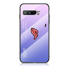 Carcasa Bumper Funda Silicona Espejo Gradiente Arco iris LS1 para Asus ROG Phone 3 Purpura Claro