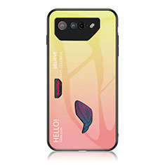 Carcasa Bumper Funda Silicona Espejo Gradiente Arco iris LS1 para Asus ROG Phone 7 Amarillo