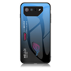 Carcasa Bumper Funda Silicona Espejo Gradiente Arco iris LS1 para Asus ROG Phone 7 Azul