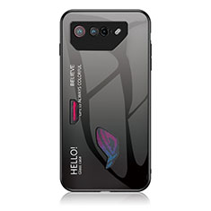 Carcasa Bumper Funda Silicona Espejo Gradiente Arco iris LS1 para Asus ROG Phone 7 Gris Oscuro