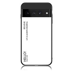 Carcasa Bumper Funda Silicona Espejo Gradiente Arco iris LS1 para Google Pixel 7 Pro 5G Blanco