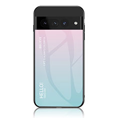 Carcasa Bumper Funda Silicona Espejo Gradiente Arco iris LS1 para Google Pixel 7 Pro 5G Cian