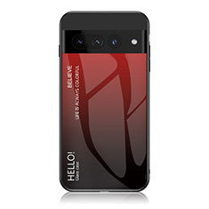 Carcasa Bumper Funda Silicona Espejo Gradiente Arco iris LS1 para Google Pixel 7 Pro 5G Rojo