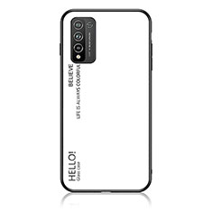 Carcasa Bumper Funda Silicona Espejo Gradiente Arco iris LS1 para Huawei Honor 10X Lite Blanco