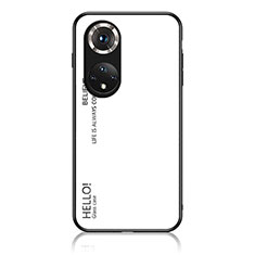 Carcasa Bumper Funda Silicona Espejo Gradiente Arco iris LS1 para Huawei Honor 50 5G Blanco