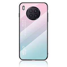 Carcasa Bumper Funda Silicona Espejo Gradiente Arco iris LS1 para Huawei Honor 50 Lite Cian