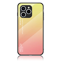 Carcasa Bumper Funda Silicona Espejo Gradiente Arco iris LS1 para Huawei Honor 60 SE 5G Amarillo