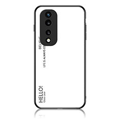 Carcasa Bumper Funda Silicona Espejo Gradiente Arco iris LS1 para Huawei Honor 70 Pro 5G Blanco