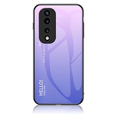 Carcasa Bumper Funda Silicona Espejo Gradiente Arco iris LS1 para Huawei Honor 70 Pro 5G Purpura Claro