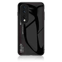 Carcasa Bumper Funda Silicona Espejo Gradiente Arco iris LS1 para Huawei Honor 80 Pro 5G Negro